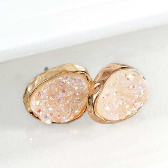 influence Jewelry - Iridescent Druzy Post Earring|Gold